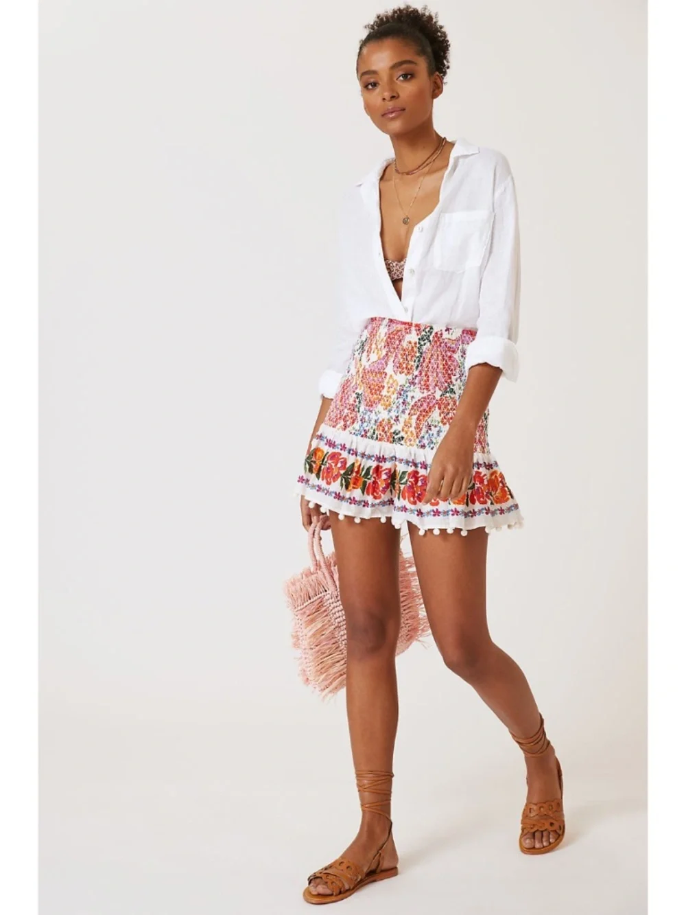 NEW Anthropologie Farm Rio Spring Bananas Mini Skirt Medium